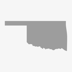 Aufkleber - Map the State of Oklahoma in gray on a white background
