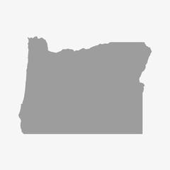 Aufkleber - Map of Oregon State in gray on a white background