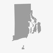 Map State of Rhode Island in gray on a white background