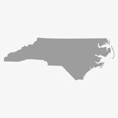 Aufkleber - Map of North Carolina State in gray on a white background