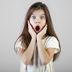 portrait of a charming brunette little girl