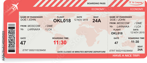 Cuadros en Lienzo Vector illustration of airline boarding pass