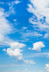 Wall Mural - white fluffy clouds in the blue sky