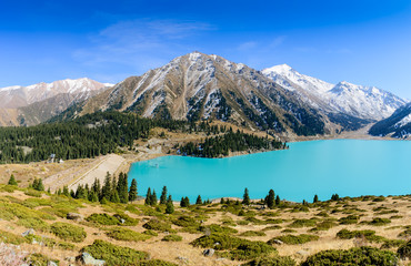 big almaty lake is a highland reservoir and natural landmark in almaty, kazakhstan.