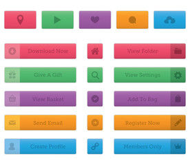 Wall Mural - soft button and icon set