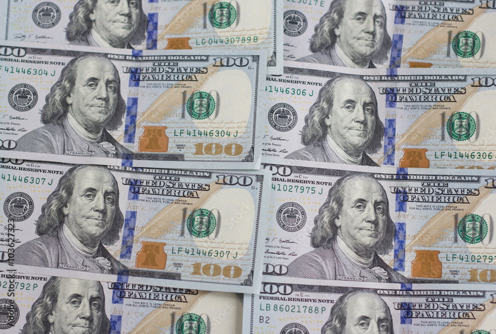 Money Background Pile $100 Dollar Bills Banknote Wall Mural | Wallpaper