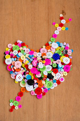 Sewing buttons heart , Plastic buttons, Colorful buttons backgro