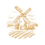mill and landscape