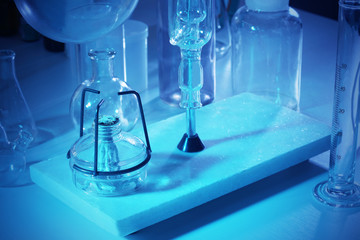 Wall Mural - set of glassware on table closeup