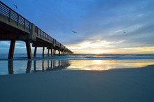 North Florida Pier At Sunrise