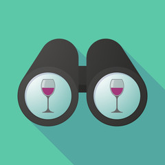 Sticker - Illustration of a binoculars viewing a cup of wine