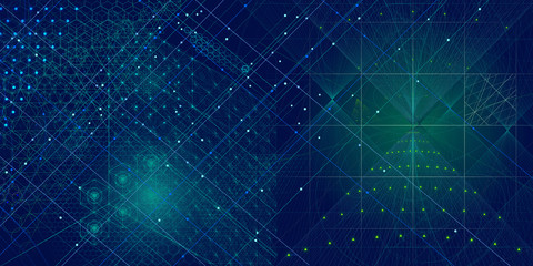 Wall Mural - Sacred geometry symbols and elements background
