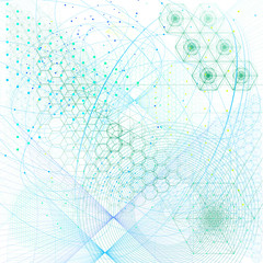 Wall Mural - sacred geometry symbols and elements background.