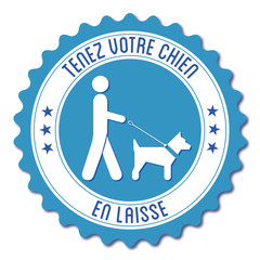 Wall Mural - Logo chien en laisse.