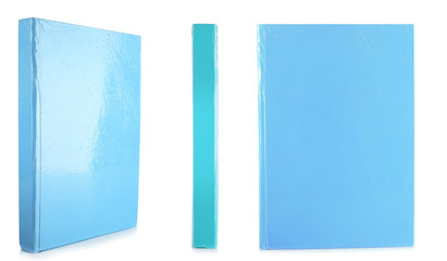 Sticker - Blue books isolated on white in collage