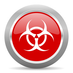Aufkleber - biohazard red metallic chrome web circle glossy icon
