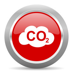 Aufkleber - carbon dioxide red metallic chrome web circle glossy icon