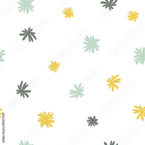 Plakat na papierze fotorealistycznym Wektor bez szwu ładny minimalistyczny kwiatki.