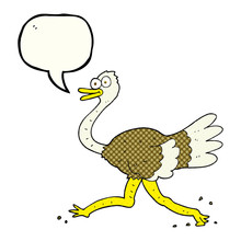 Comic Book Speech Bubble Cartoon Ostrich