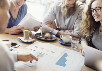 Wall Mural - business team meeting strategy marketing cafe concept