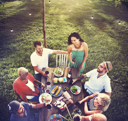 Wall Mural - Friends Friendship Outdoor Dining People Concept