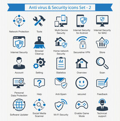 Sticker - Anti virus & Security icons -  Set 2