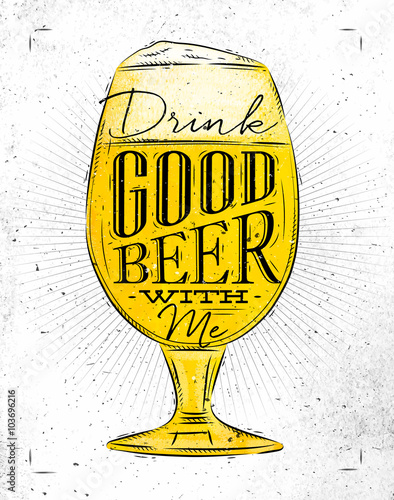 Naklejka - mata magnetyczna na lodówkę Poster good beer