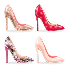 Set Of Female High Heeled Shoes