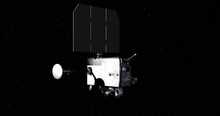 Retimed, Matrix-style Flyby Of Lunar Reconnaissance Orbiter Spacecraft Travelling Through Space. Data: NASA/JPL.