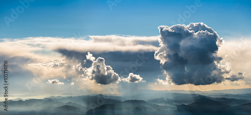 Fototapeta na wymiar Sky and clouds panorama
Nature and environment, cloud landscape.