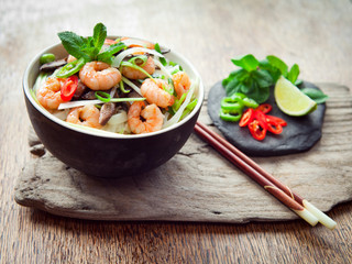 Wall Mural - asian prawn noodle