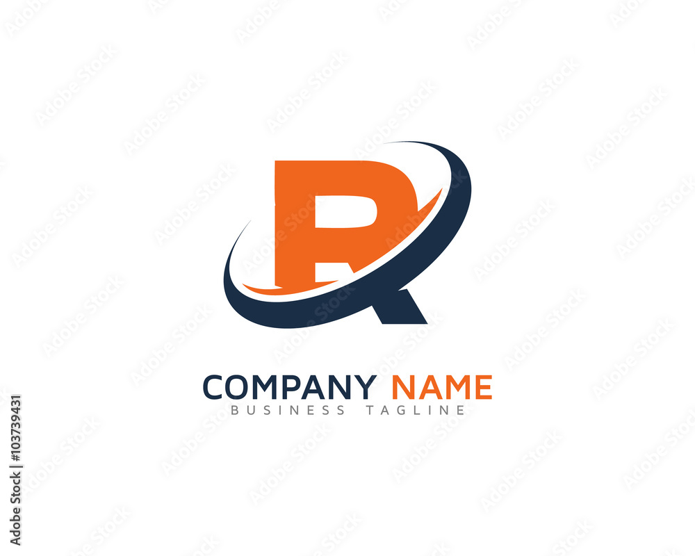 Letter R Swoosh Ring Logo Design Template Stock Vector | Adobe Stock