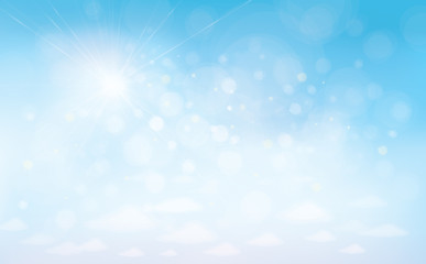 Canvas Print - vector sunshine blue sky background.