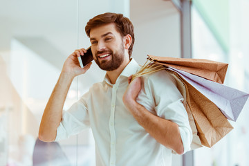 Poster - Man doing shopping