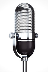 Leinwandbilder - Vintage silver microphone