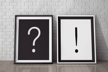 Poster - Picture Frames with Question and Exclamation Marks