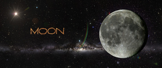 Wall Mural - planet moon in outer space.