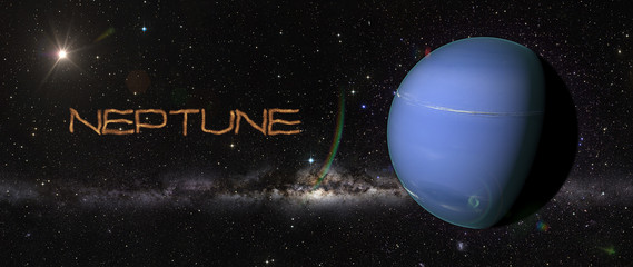 Wall Mural - planet neptune in outer space.