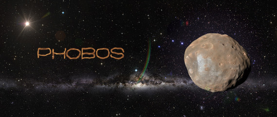 Wall Mural - planet phobos in outer space.