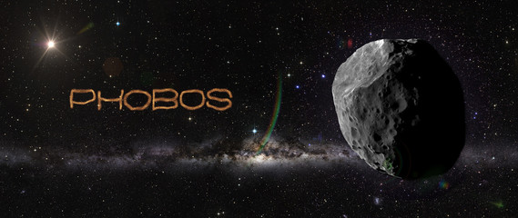 Wall Mural - planet phobos in outer space.
