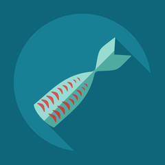 Flat modern design with shadow icons tuna fillet