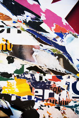 Poster - Random background collage paper typography texture on wall