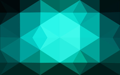 Multicolor dark green, blue polygonal design pattern, which consist of triangles and gradient in origami style.