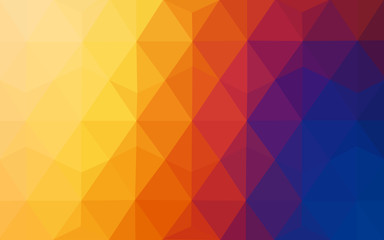 Wall Mural - Multicolor blue, yellow, orange polygonal design pattern, which consist of triangles and gradient in origami style.