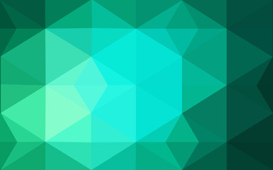 Wall Mural - Green polygonal design pattern, which consist of triangles and gradient in origami style.