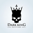 Dark king, Skull vector logo template