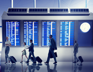 Wall Mural - Business People Airport Terminal Travel Departure Concept