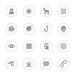 gray flat icon set 7 with circle frame for web design, user interface (UI), infographic and mobile application (apps)