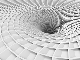 Wall Mural - abstract white tunnel hole background
