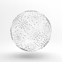 3d Sphere. Global Digital Connections. Technology Concept. Vector Illustration.
